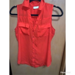 New York&Company Red Sleeveless Shirt